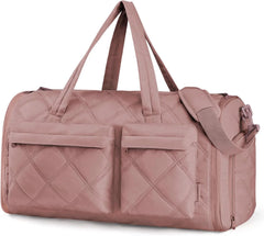 BAGSMART Garment Duffel Bag, Convertible 2-in-1 Puffy Water-Resistant Carry-On with Shoe Compartment (A-Dark Pink)