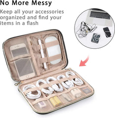 BAGSMART Large Electronics Travel Organizer Case for Wome, Polyester, Black
