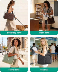 BAGSMART Tote Bag for Women, Puffy Laptop Work College Shoulder Handbag