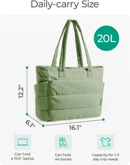 BAGSMART Puffy Tote Bag for Women, Lightweight Work Tote Handbag