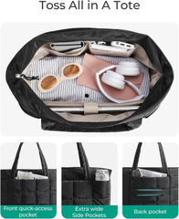 BAGSMART Expandable Tote Bag for Women, Puffer Work Tote Travel Bag