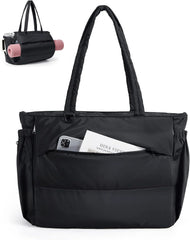BAGSMART Yoga Pilates Tote Bag for Women with Knotted Handle, Gym Bag
