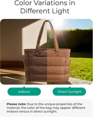 BAGSMART Puffy Tote Bag for Women, Lightweight Work Tote Handbag