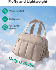 BAGSMART Classic Puffy Lunch Bag for Men Insulated Lightweight Tote Black