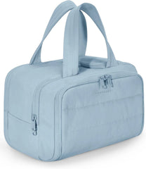 BAGSMART Travel Toiletry Bag, Crush Toiletry Bag for Women, Wide-open Puffy Toiletry Bags for Traveling, Large Travel Cosmetic Makeup Bag Organizer for Accessories,Toiletrie (Horizon Blue)