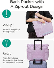 BAGSMART Crush Tote Bag for Women, 20L Puffer Work Tote with Zipper