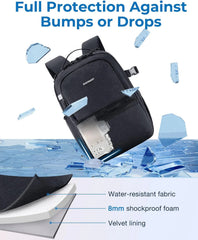 BAGSMART 2 in 1 Small Camera Backpack for DSLR, Fits 12.9" iPad, Black