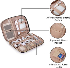 BAGSMART Large Electronics Travel Organizer Case for Women, Pink