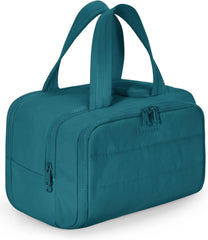 BAGSMART Travel Toiletry Bag, Crush Toiletry Bag for Women, Wide-open Puffy Toiletry Bags for Traveling, Large Travel Cosmetic Makeup Bag Organizer for Accessories,Toiletrie (Misty Teal)