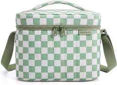 BAGSMART Lunch Box for Women, Insulated Lunch Bag Leakproof Green Checkered