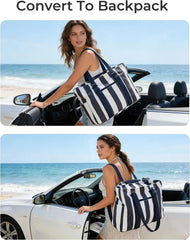 BAGSMART Large Beach Bag for Women, Oversize Tote Bag for Travel/Swim Pool/Summer