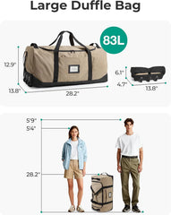 BAGSMART 83L Foldable Travel Bag, Large Duffle Bag Luggage for Travel