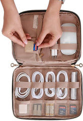 BAGSMART Large Electronics Travel Organizer Case for Women, Pink