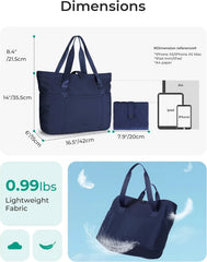 BAGSMART Tote Bag for Women, Foldable Tote Bag With Zipper Travel Shoulder Bag Handbag for Work