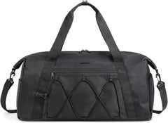BAGSMART Small Gym Bag With Shoe Compartment & Wet Pocket, Lightweight Sports Travel Duffel, Carry On Weekender Overnight, Water Resistant Sports Gym Tote for Swimming Yoga, Black