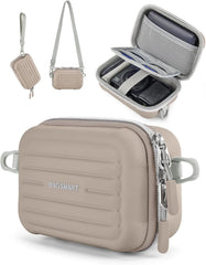BAGSMART Digital Camera Case, Small Camera Bag with 2 Carrying Ways, Brown