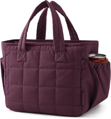 BAGSMART Lunch Bag Women Small Cute Quilted Insulated Leakproof Lightweight