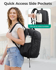 BAGSMART 35L Travel Backpack for Women & Men 17-Inch Laptop, Green