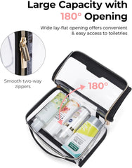 BAGSMART Clear Toiletry Bag for Travel, TSA Approved, 1-Pack, Grey