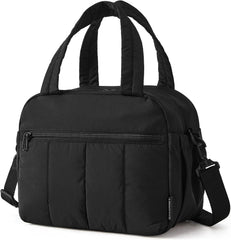 BAGSMART Classic Puffy Lunch Bag for Men Insulated Lightweight Tote Black