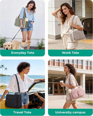 BAGSMART Tote Bag for Women, Puffy Laptop Work College Shoulder Handbag