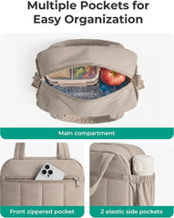 BAGSMART Daily Lunch Bag for Women Insulated Lightweight Tote Nude Pink