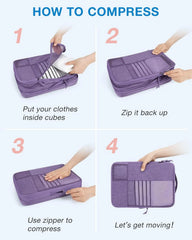 BAGSMART Compression Packing Cubes for Travel, 6 Set Luggage Organizer Bags