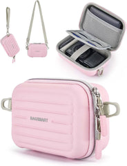 BAGSMART Digital Camera Case, Small Camera Bag with 2 Carrying Ways, Pink