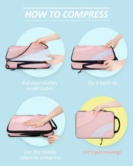 BAGSMART Compression Packing Cubes for Travel