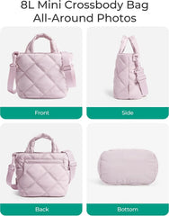 BAGSMART Crossbody Bags for Women, Lightweight Purses for Women, Quilted Puffer Tote Handbags for Daily Use,Shop,Travel