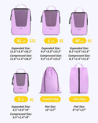 BAGSMART Compression Packing Cubes for Travel, 6/5/4set Lightweight Packing Organizers, Summer Travel Essentials Suitcase Organizer Bags Set