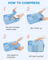 BAGSMART Compression Packing Cubes for Travel, 6 Set