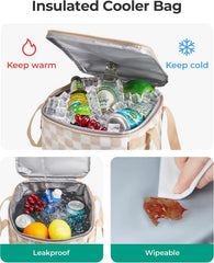 BAGSMART Beach Bag for Women, Water-resistant Rubber Tote Bag, Sandproof Vacation Essentials for Summer Swim Cruise Pool