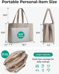BAGSMART Tote Bag for Women with Compartments Work Tote Bag with Zipper