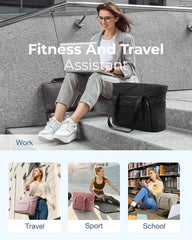 BAGSMART Tote Bag for Women, Lightweight Tote Bag with Yoga Mat Strap