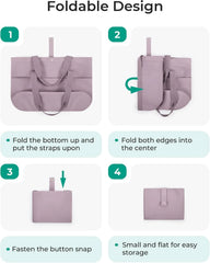 BAGSMART Tote Bag for Women, Foldable Tote Bag With Zipper Travel Shoulder Bag Handbag for Work