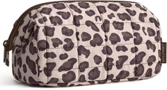 BAGSMART Makeup Bag Travel Toiletry Bag, Wide-open Zipper Pouch, Leopard
