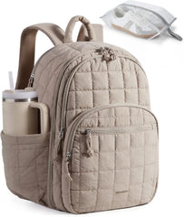 BAGSMART Travel Backpack for Women, 17.3" Carry on Backpack, Camel