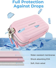BAGSMART Digital Camera Case, Small Camera Bag with 2 Carrying Ways, Pink