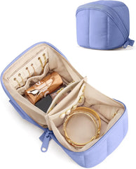BAGSMART Mini Travel Jewelry Case, Puffy Organizer for Rings & Necklaces