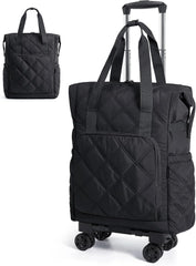 BAGSMART 35L Rolling Duffle Bag with Wheels, Detachable Wheels, Black