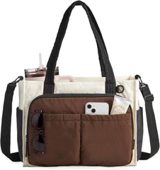 BAGSMART Tote Bag for Women, Puffy Laptop Work College Shoulder Handbag