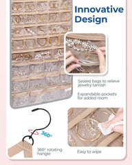 BAGSMART Hanging Jewelry Organizer, Necklace Holder, Extra Large Grey