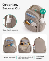 BAGSMART Mini Backpack for Women, Cute Puffer Flap Daypack Purse