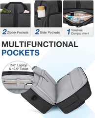 Gym Bag, BAGSMART Duffle Bag for Travel Duffel Bag, Carry on Weekender Overnight Bag with Trolley Sleeve, Personal Item Travel Bag, Sports Gym Tote Bag, Shoe Bag-Blck Grey