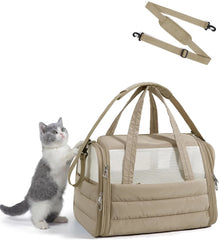 BAGSMART Cat Carrier Soft-Sided Puffy Quilted Collapsible Pet Travel Bag