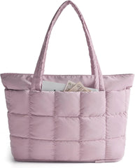 BAGSMART Expandable Tote Bag for Women, Puffer Work Tote Travel Bag