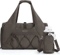 BAGSMART Gym Bag for Women, Lightweight Duffel with Shoe Compartment, Tote Bag with Wet Pocket for Yoga Travel, Dim Gray