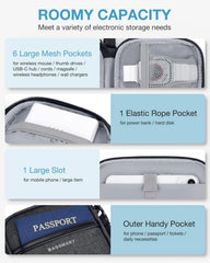BAGSMART Electronics Travel Organizer for Cords Chargers Phones, Black