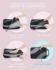 BAGSMART Compression Packing Cubes for Travel